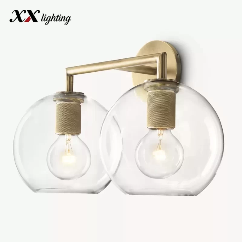 Utilitaire Globe Shade Sconce 8 inch - 17¼″, Polished Nickel