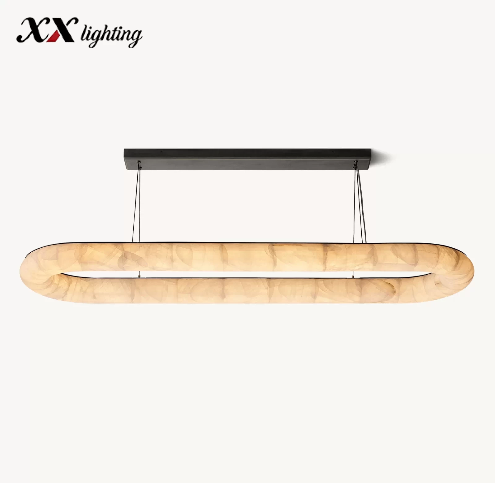 Rivage Lisse Oval Chandelier 57″ - 73¼″, Satin Nickel