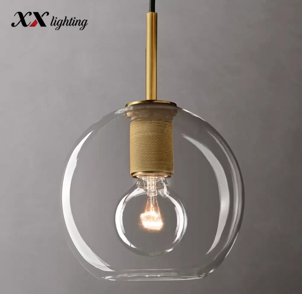 Utility Globe Shade Pendant 8 inch - 11″, Polished Nickel