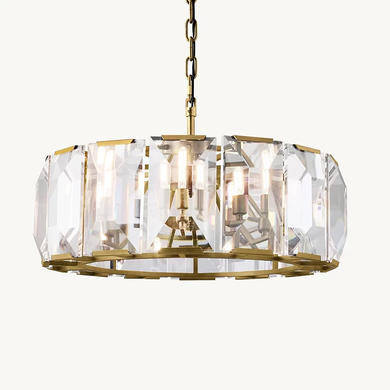 Crystal Round Chandelier 19″ - 30¾″