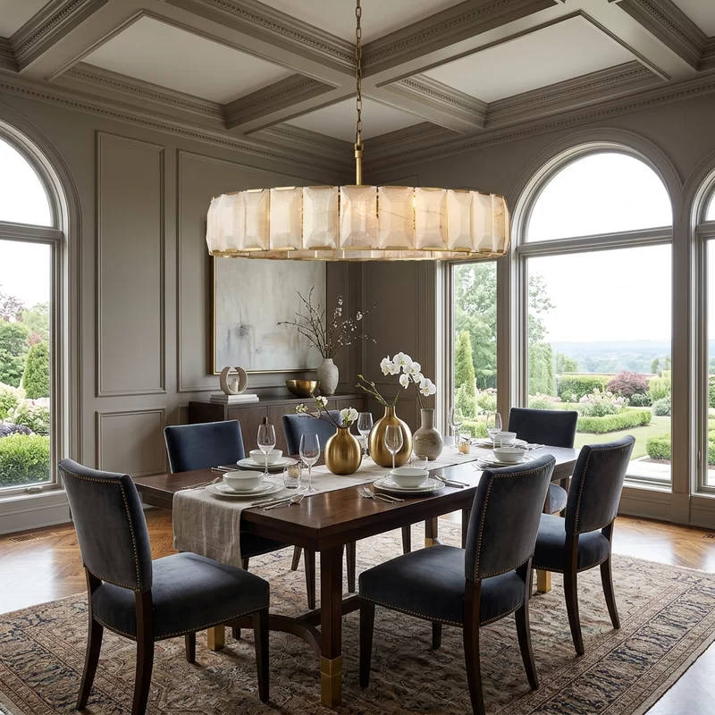 Calcite Round Chandelier 19″ - 58½″