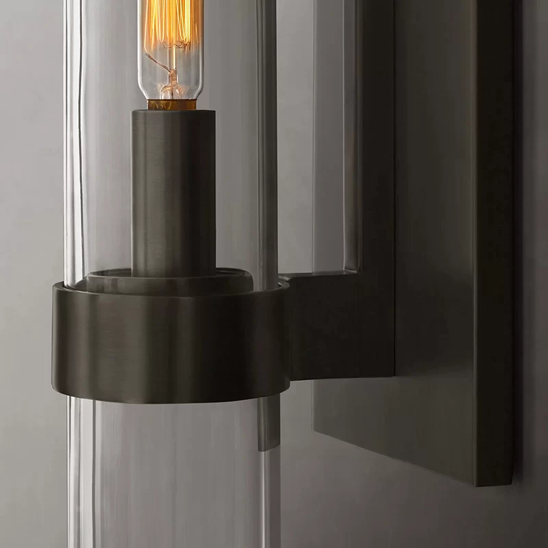 Modern 4.5" Clear Glass Wall Sconce | Luxury Vanity Light - 4½″