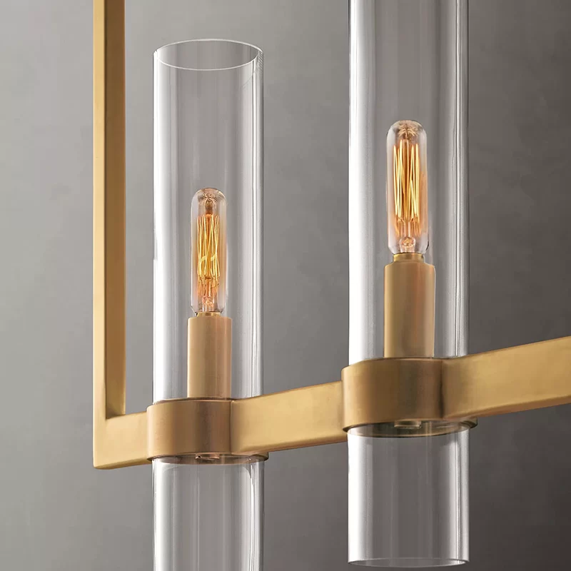 Modern 54" Linear Glass Chandelier - Adjustable Height - 69″
