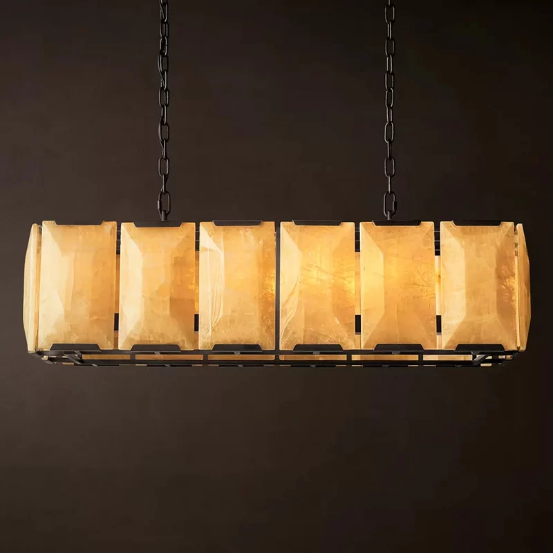 Calcite Rectangular Chandelier 41½″ - 41½″