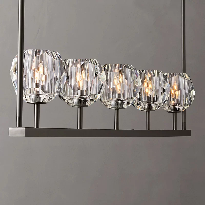 Crystal Ball Linear Chandelier 48″wide x 5″deep