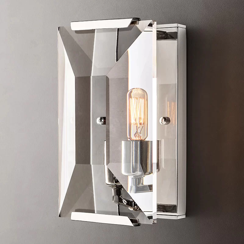 Crystal Light Luxury Sconce - Polished Stainless Steel