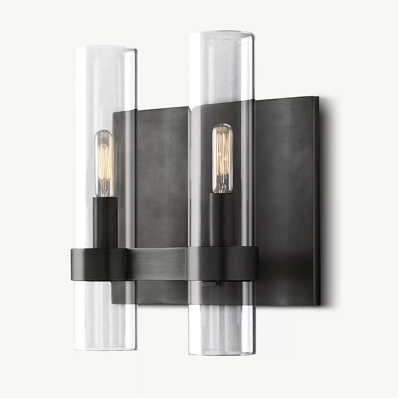 Modern 4.5" Clear Glass Wall Sconce | Luxury Vanity Light - 4½″