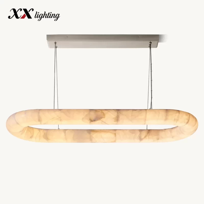 Rivage Lisse Oval Chandelier 57″ - 57″, Satin Nickel