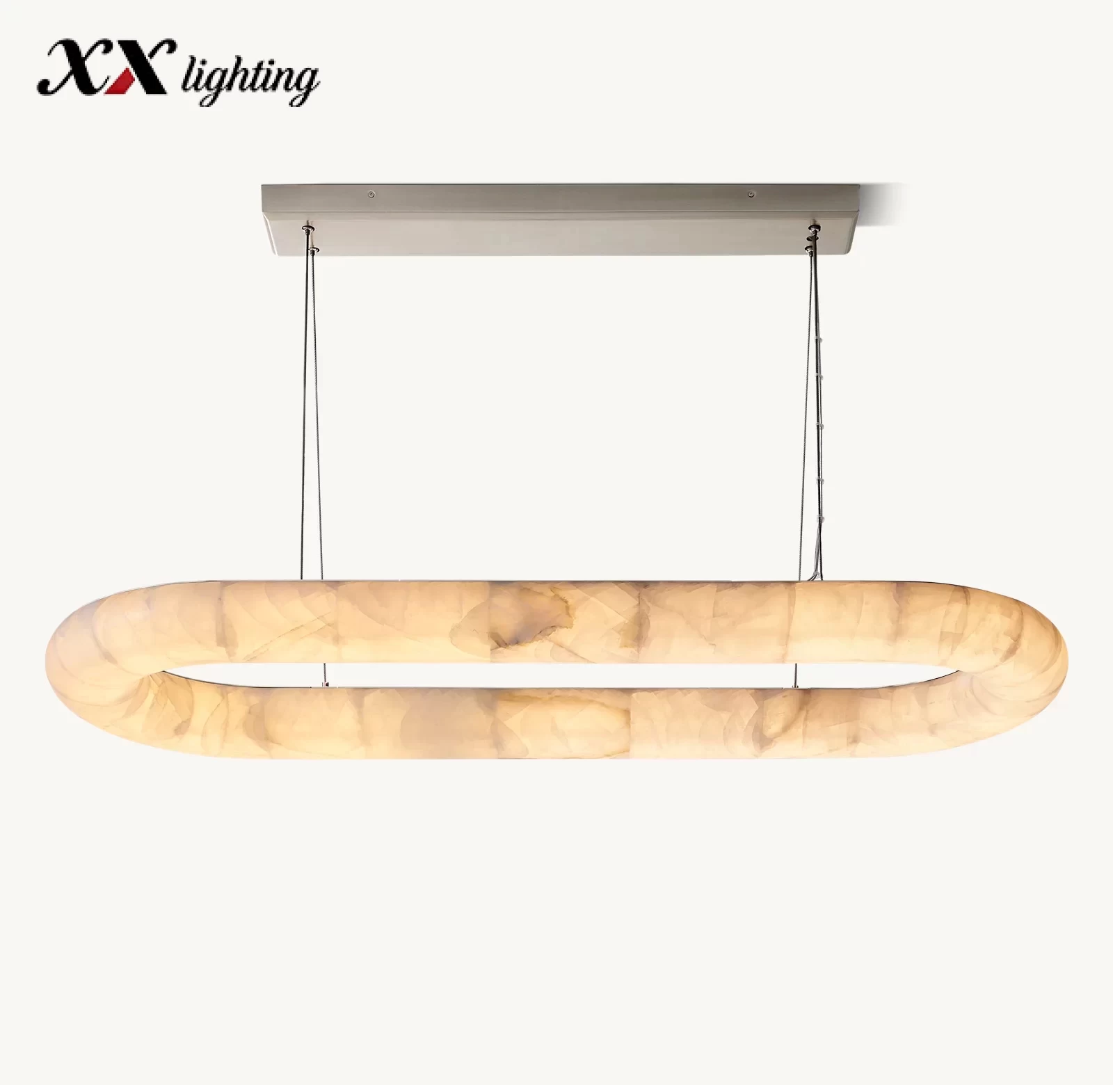 Rivage Lisse Oval Chandelier 57″ - 57″, Satin Nickel