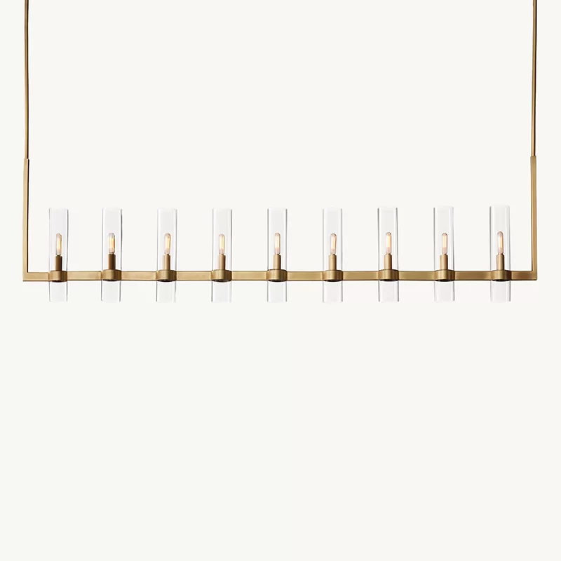 Modern 54" Linear Glass Chandelier - Adjustable Height - 69″