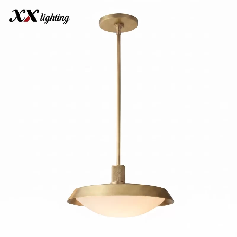 Kennan Round Pendant 14″ - 18″, Lacquered Burnished Brass