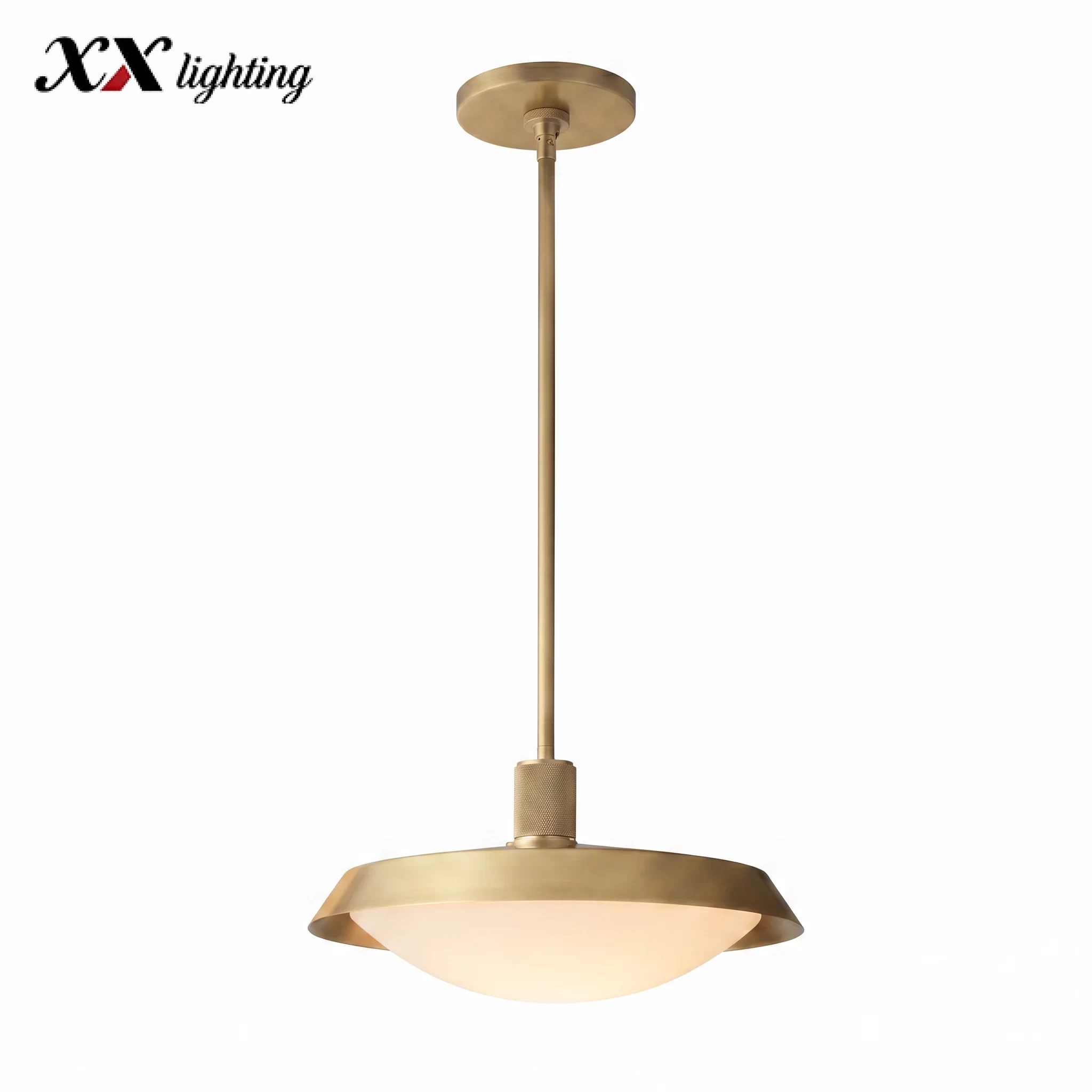 Kennan Round Pendant 14″ - 18″, Lacquered Burnished Brass