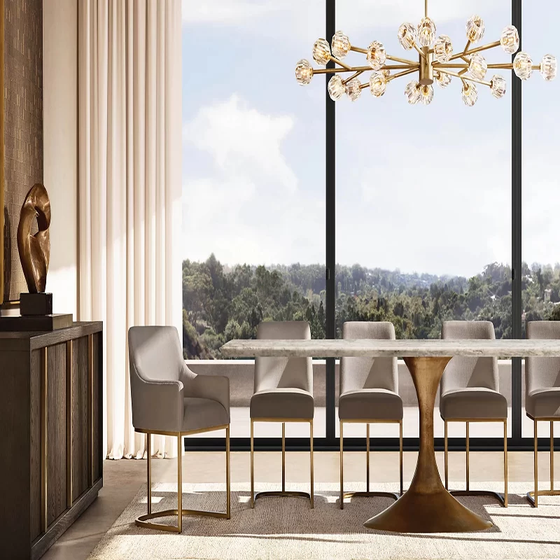 Luxury Boule De Cristal Clear Glass Round Chandelier - Satin Nickel