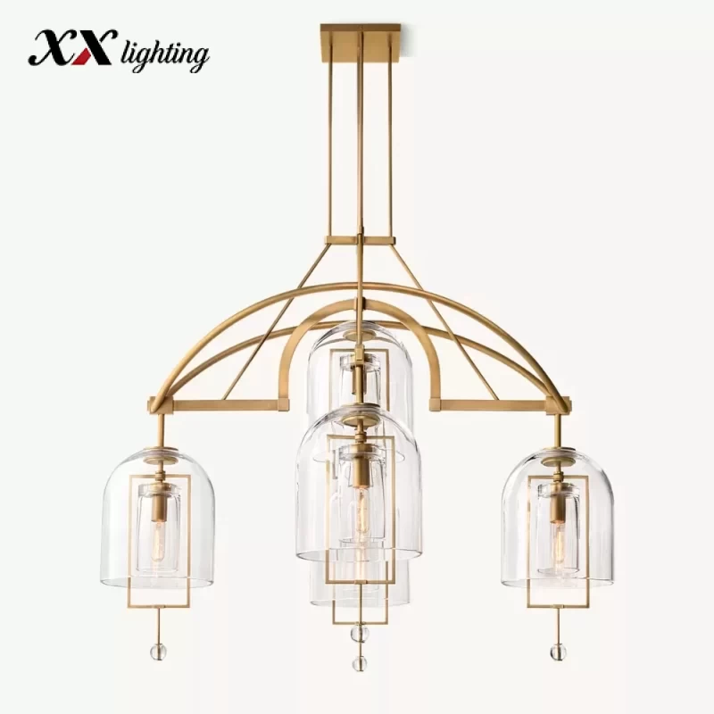 Fulcrum Round Chandelier 48″ - 48″, Satin Nickel