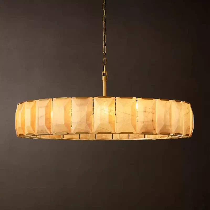Calcite Round Chandelier 19″ - 58½″