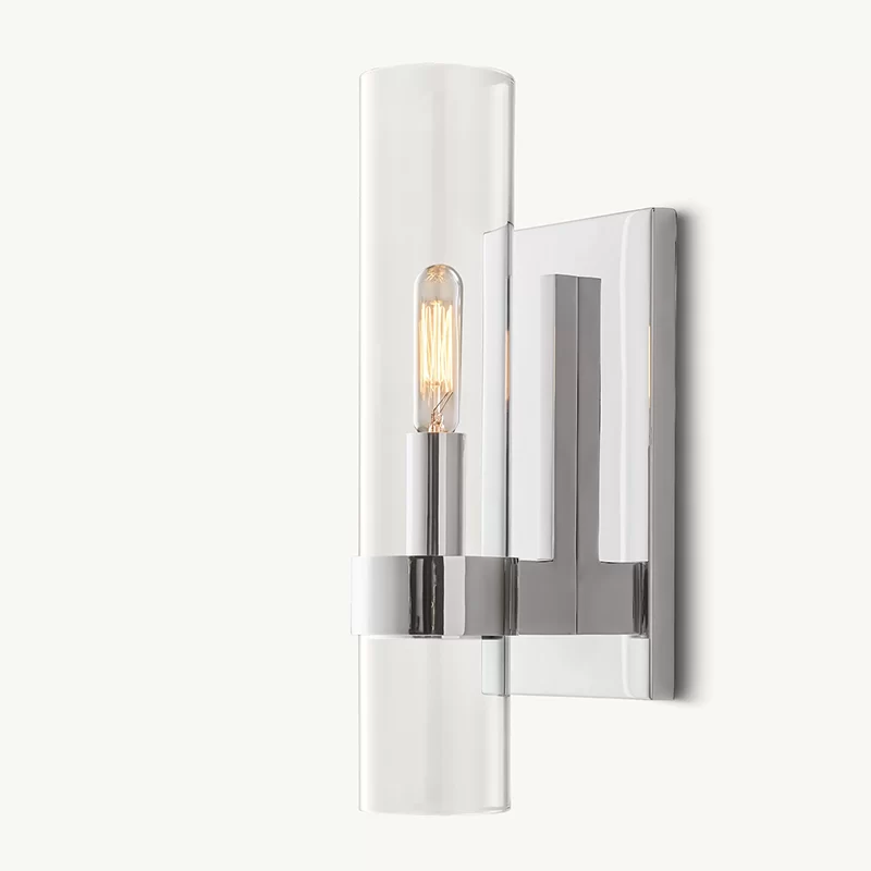 Modern 4.5" Clear Glass Wall Sconce | Luxury Vanity Light - 4½″