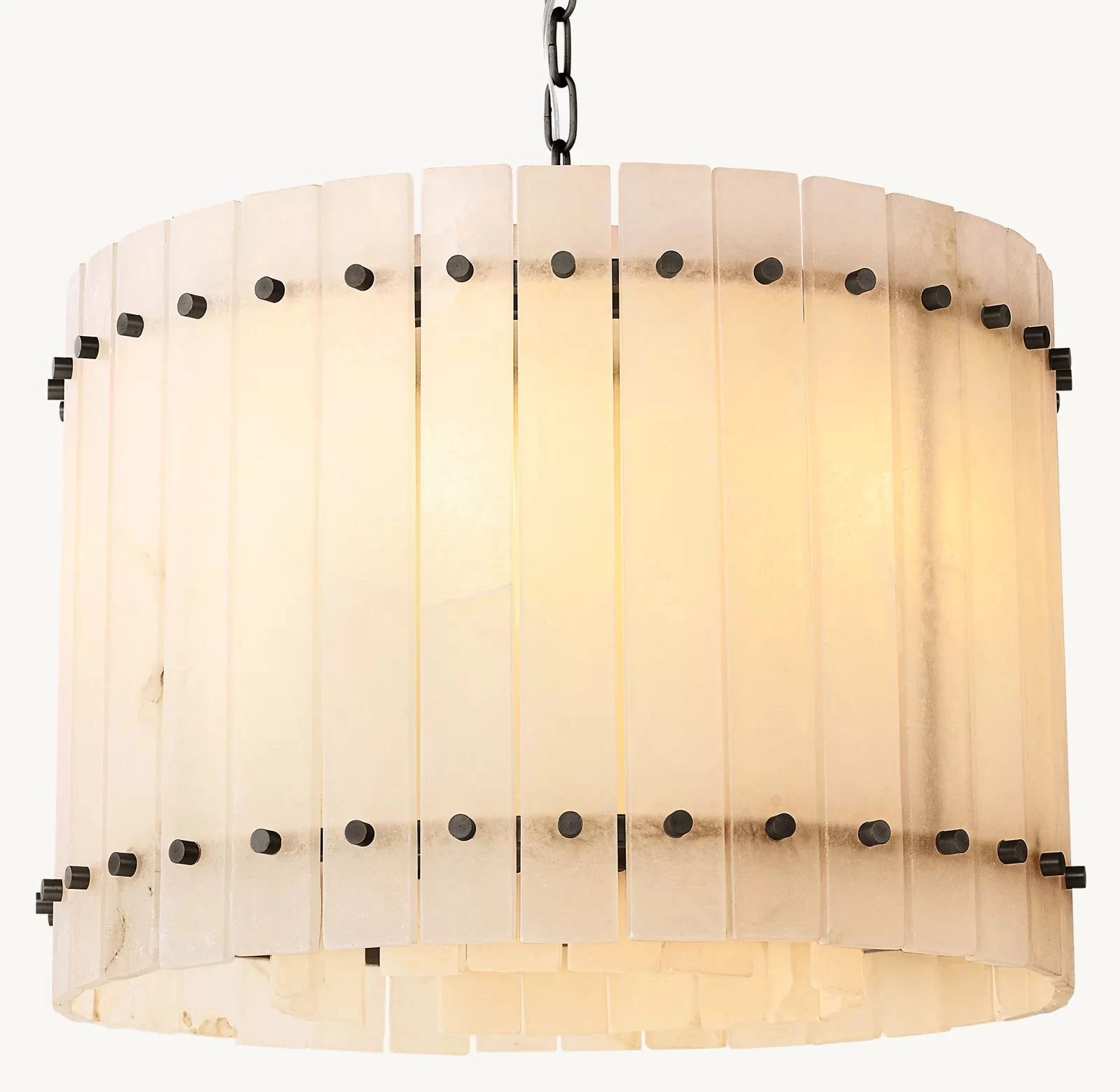 San Marco Alabaster Round Chandelier 22½″ - 22½″, Polished Nickel