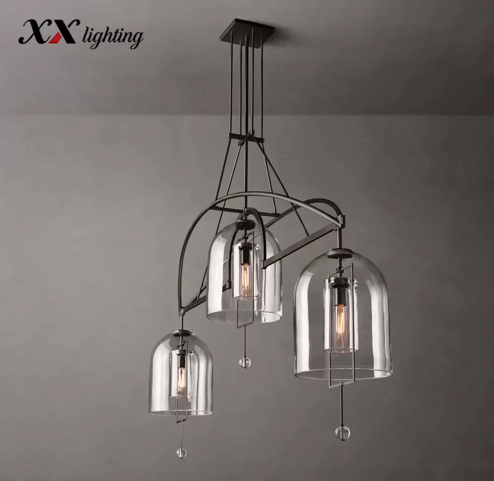 Fulcrum Grand Linear Chandelier 61″ - 85″, Satin Nickel