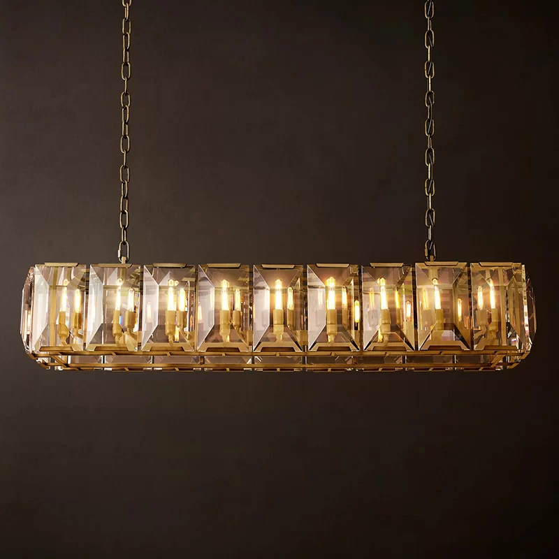 Crystal Rectangular Chandelier 41½″ - 60½"