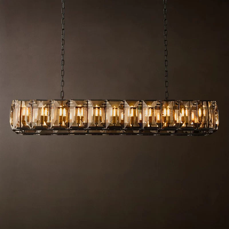 Crystal Rectangular Chandelier 41½″ - 73"