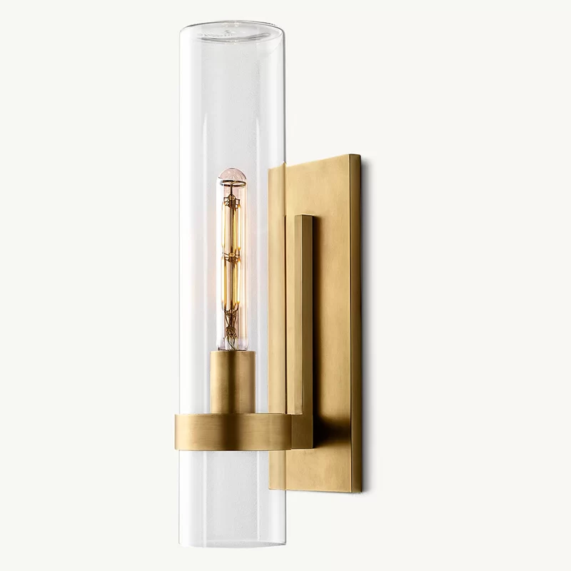 Modern Outdoor Clear Glass Wall Sconce 5" Wide Exterior Fixture - 5″