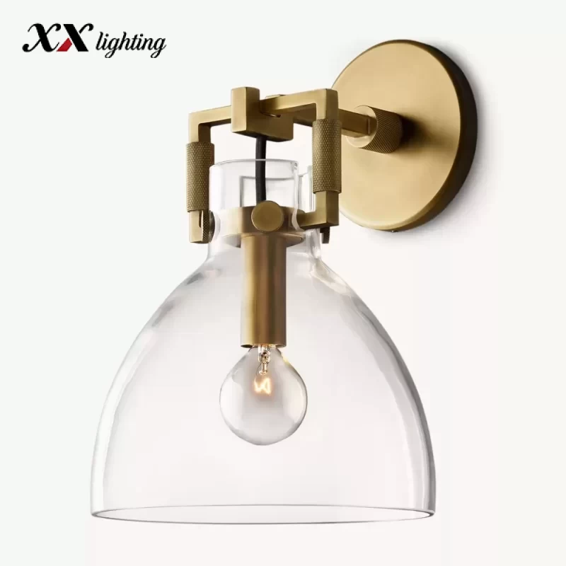 Machinist Glass Cloche Sconce - 7½″, Polished Nickel