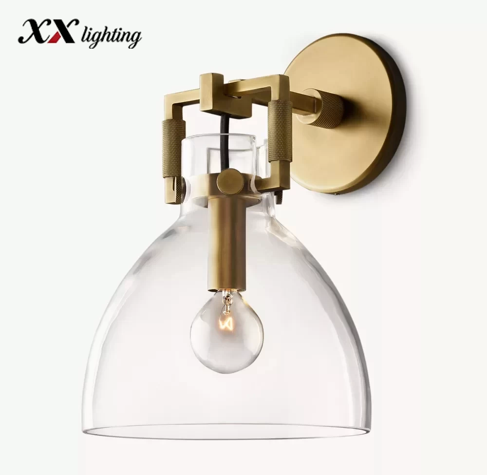 Machinist Glass Cloche Sconce - 7½″, Polished Nickel
