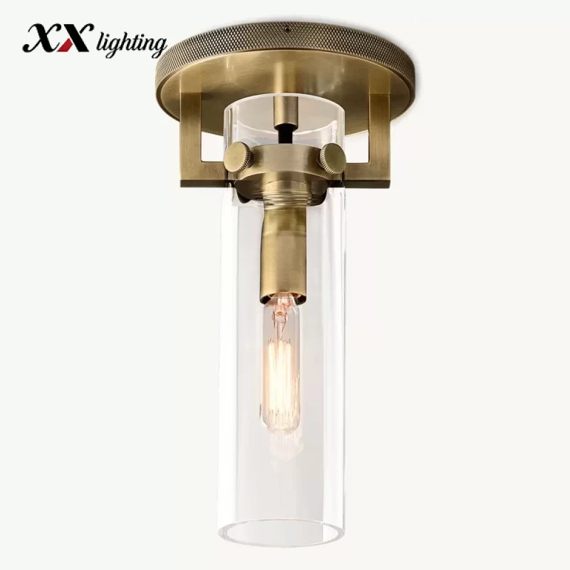 Machinist Glass Cylinder Pendant 5½″ - 5½″, Polished Nickel