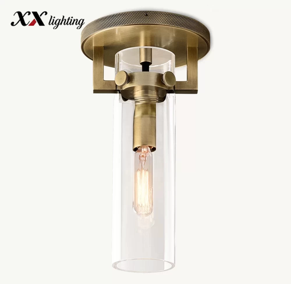 Machinist Glass Cylinder Pendant 5½″ - 5½″, Polished Nickel