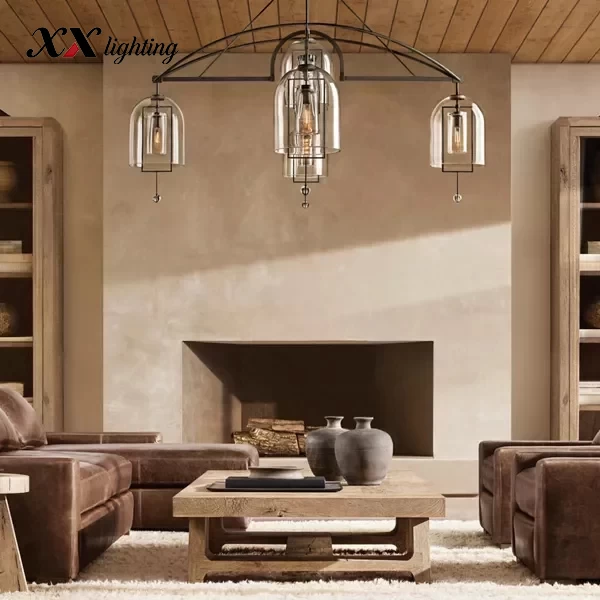 Fulcrum Grand Round Chandelier 61″ - 85″, Satin Nickel