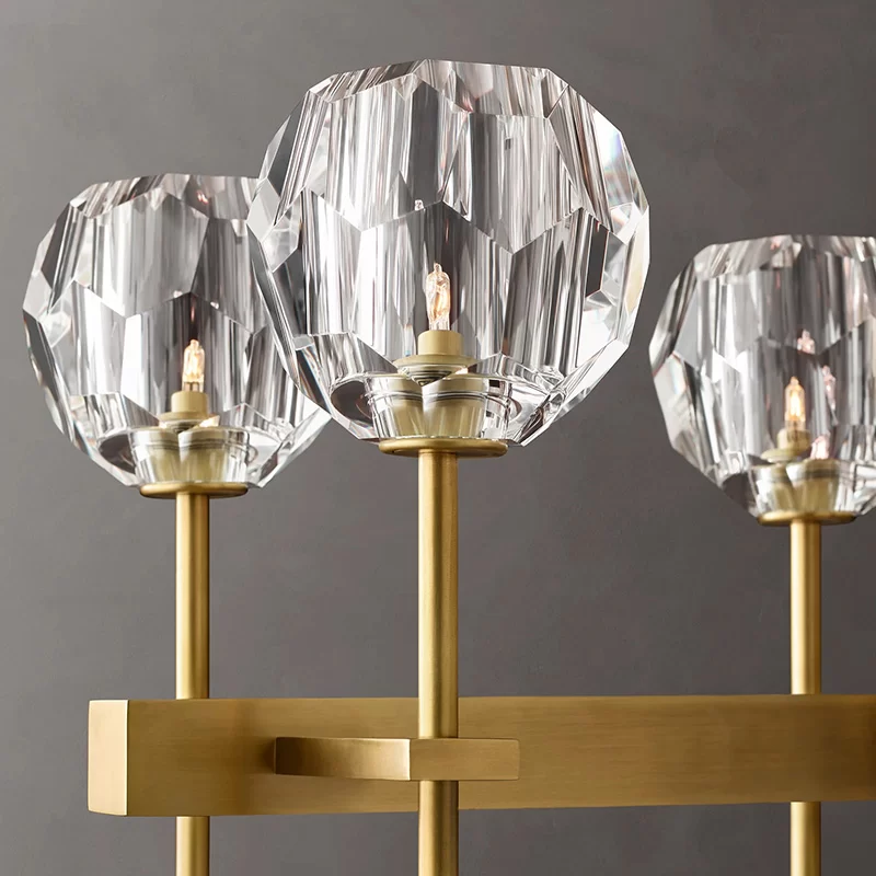 Crystal Ball Linear Chandelier 48″wide x 5″deep - 60″x13″