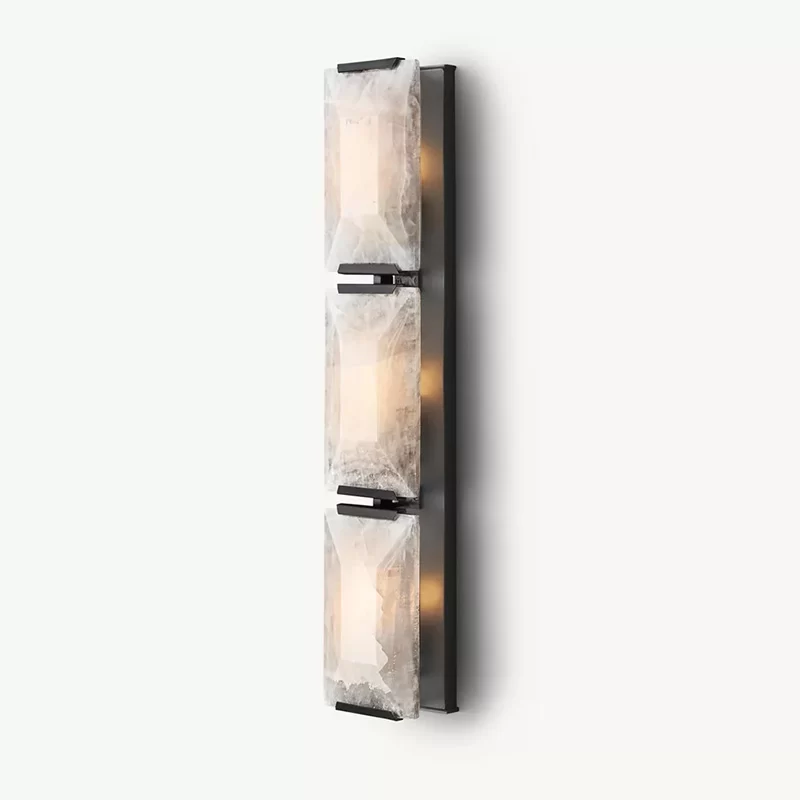 Calcite Linear Sconce - Polished Stainless Steel