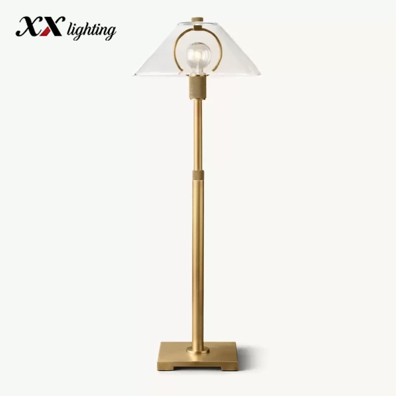Utilitaire Glass Shade Table Lamp - 9¾″, Polished Nickel