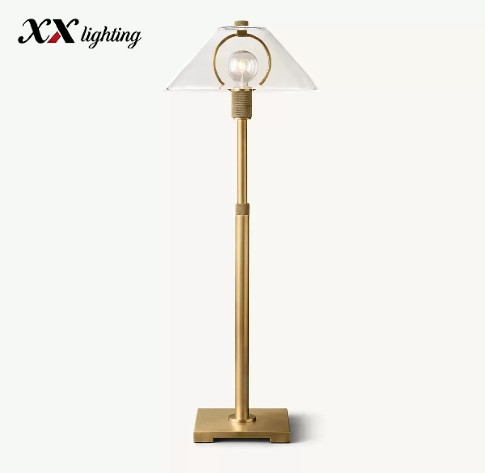 Utilitaire Glass Shade Table Lamp - 9¾″, Polished Nickel