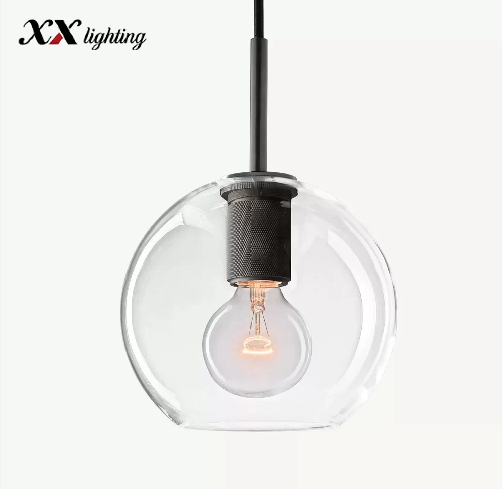 Utility Globe Shade Pendant 8 inch - 14″, Lacquered Burnished Brass