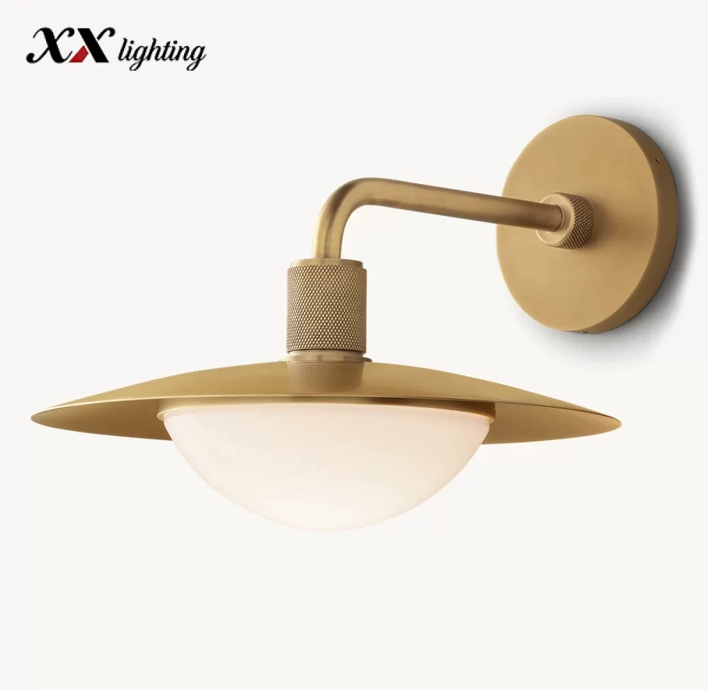 Kennan Round Sconce 11″ - 18″, Lacquered Burnished Brass
