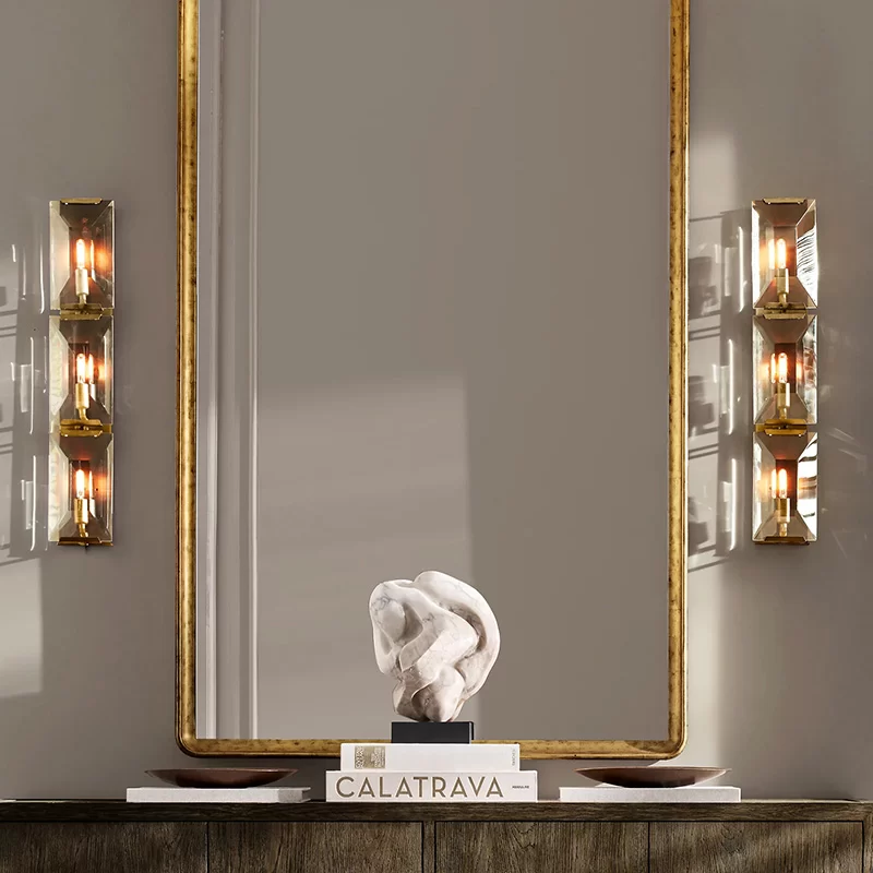 Crystal Triple Sconce - Polished Nickel