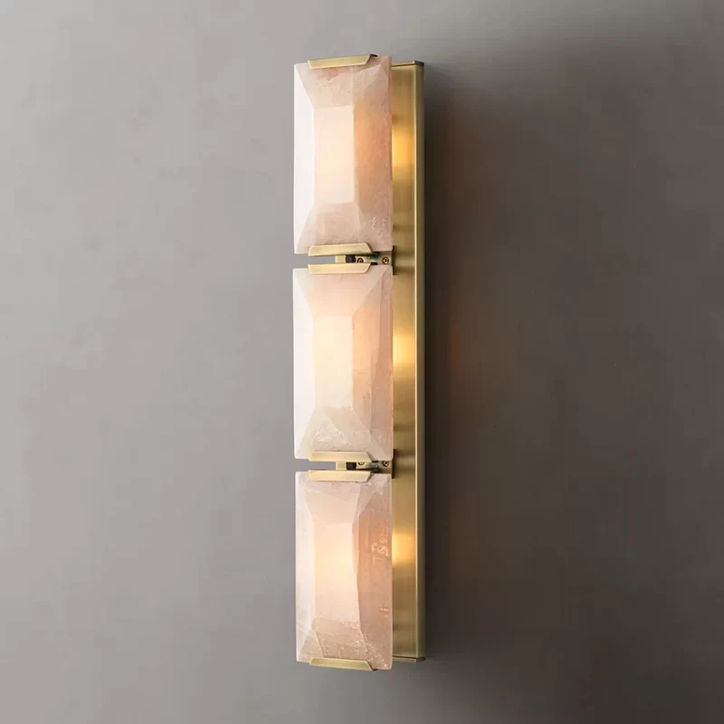 Calcite Linear Sconce - Polished Stainless Steel
