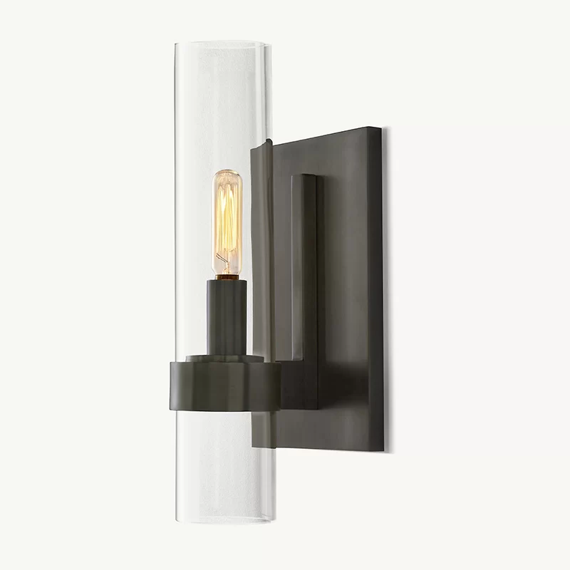 Modern 4.5" Clear Glass Wall Sconce | Luxury Vanity Light - 4½″