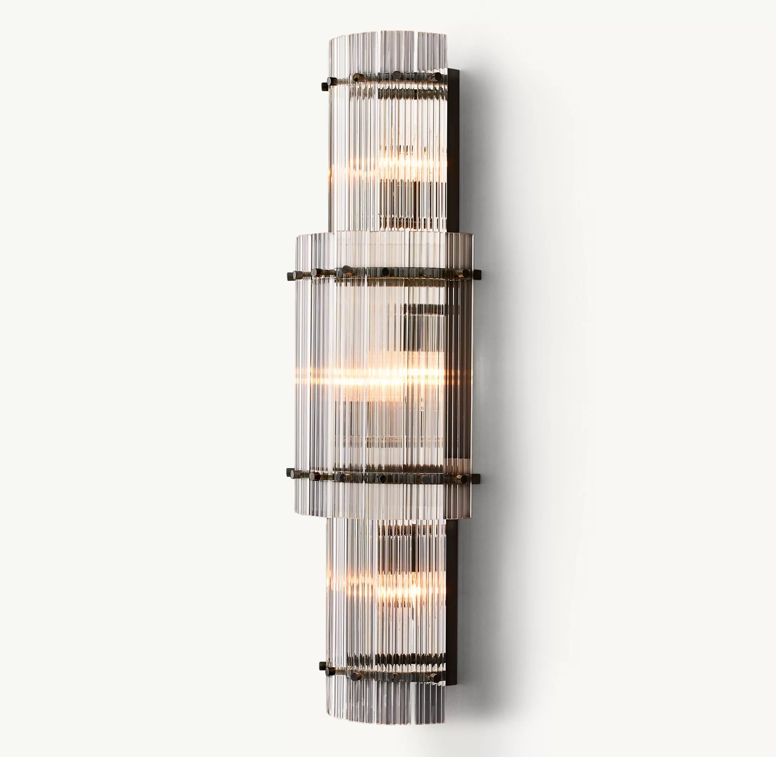 San Marco Glass Grand Round Sconce 12¾″ - 12¾″, Polished Nickel