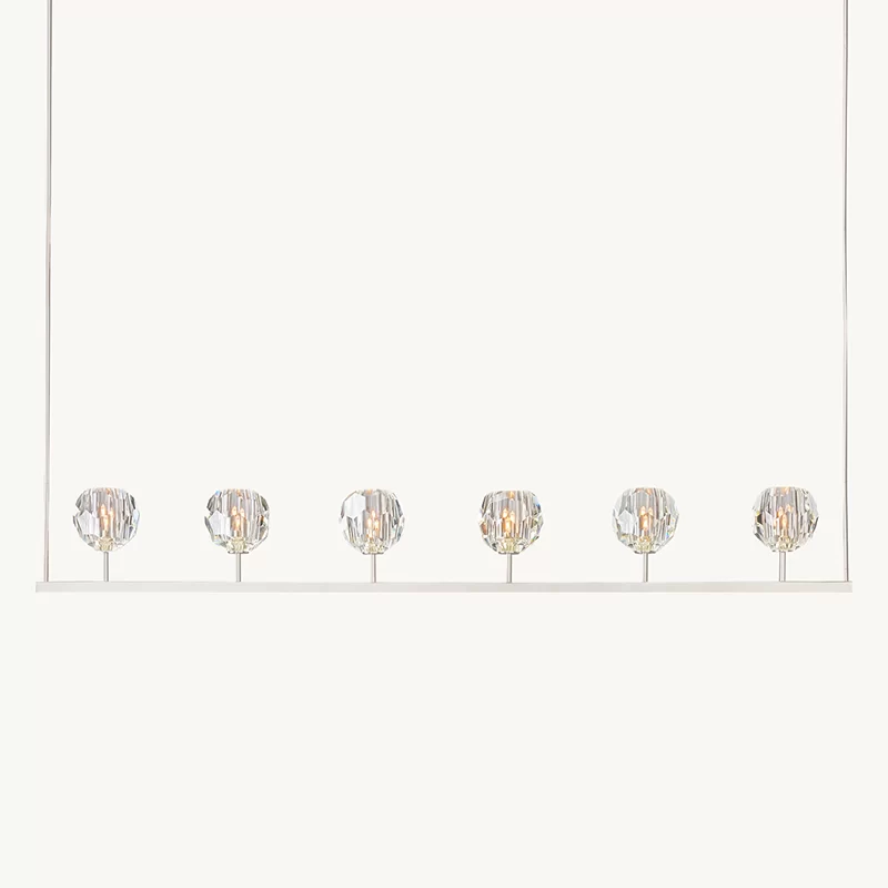 Crystal Ball Linear Chandelier 48″wide x 5″deep - 60″x5″