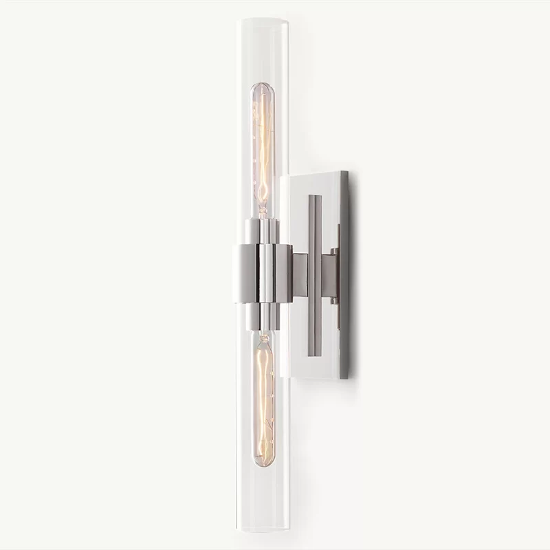 Modern Outdoor Clear Glass Wall Sconce 5" Wide Exterior Fixture - 4½″