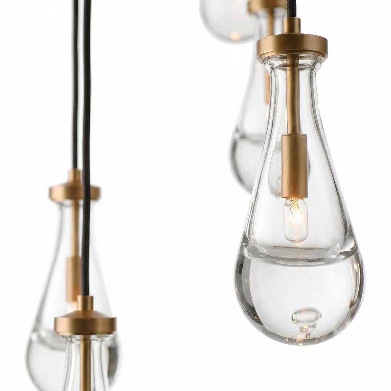 Modern Glass Teardrop Wall Sconce | Luxury Gold Wall Lamp - Satin Nickel