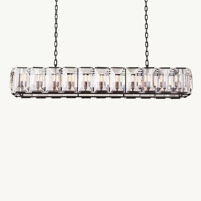 Crystal Rectangular Chandelier 41½″ - 73"