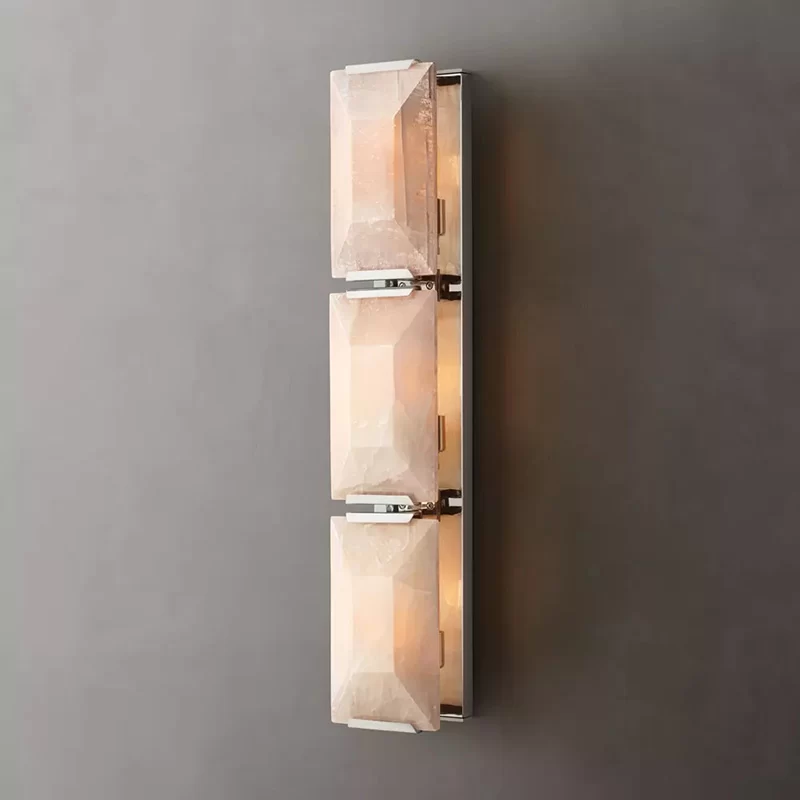 Calcite Linear Sconce - Polished Stainless Steel