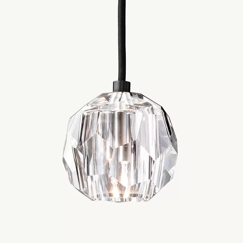 Boule De Cristal Clear Glass Pendant Light 5″Wide x 10″High - 5″x10″
