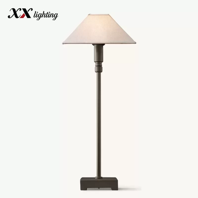 Pyramid Linen Shade Telescoping Table Lamp - 9¾″, Satin Nickel
