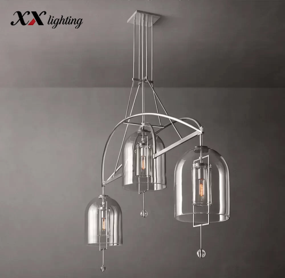 Fulcrum Grand Linear Chandelier 61″ - 85″, Satin Nickel