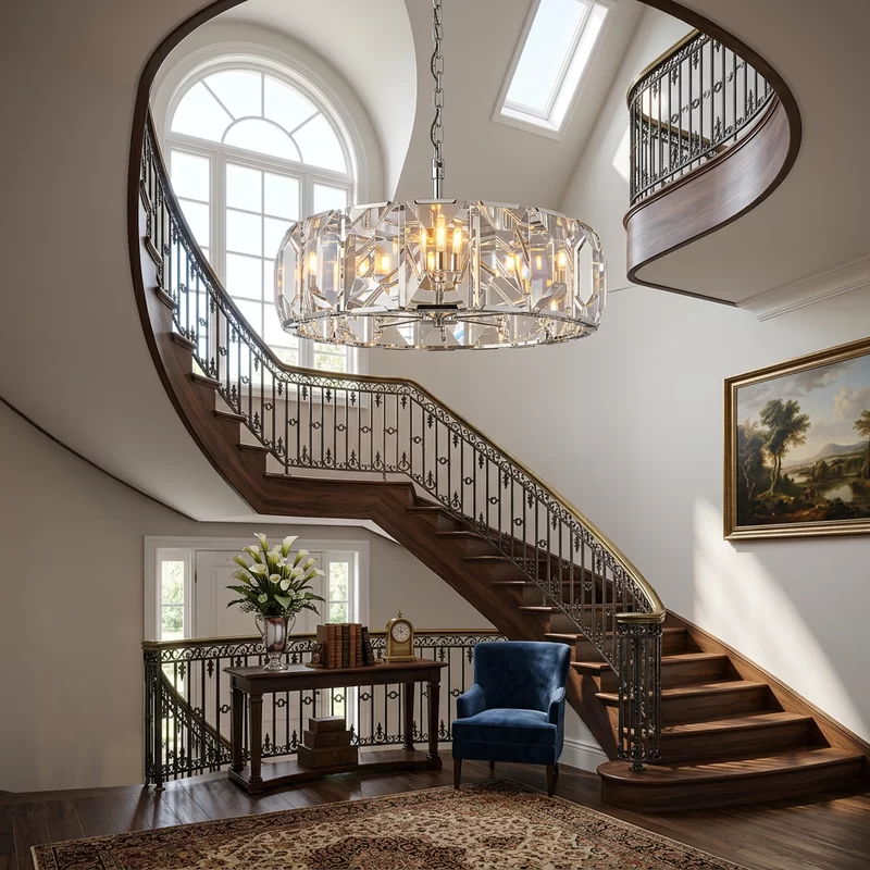Crystal Round Chandelier 19″ - 42½″