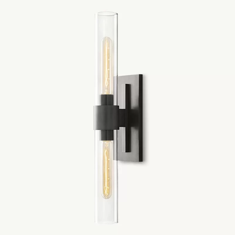 Modern Outdoor Clear Glass Wall Sconce 5" Wide Exterior Fixture - 4½″